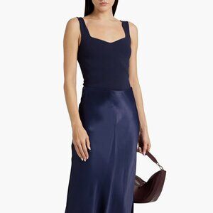 NWOT VINCE Stretch-knit tank (sweetheart neckline) - Black US L